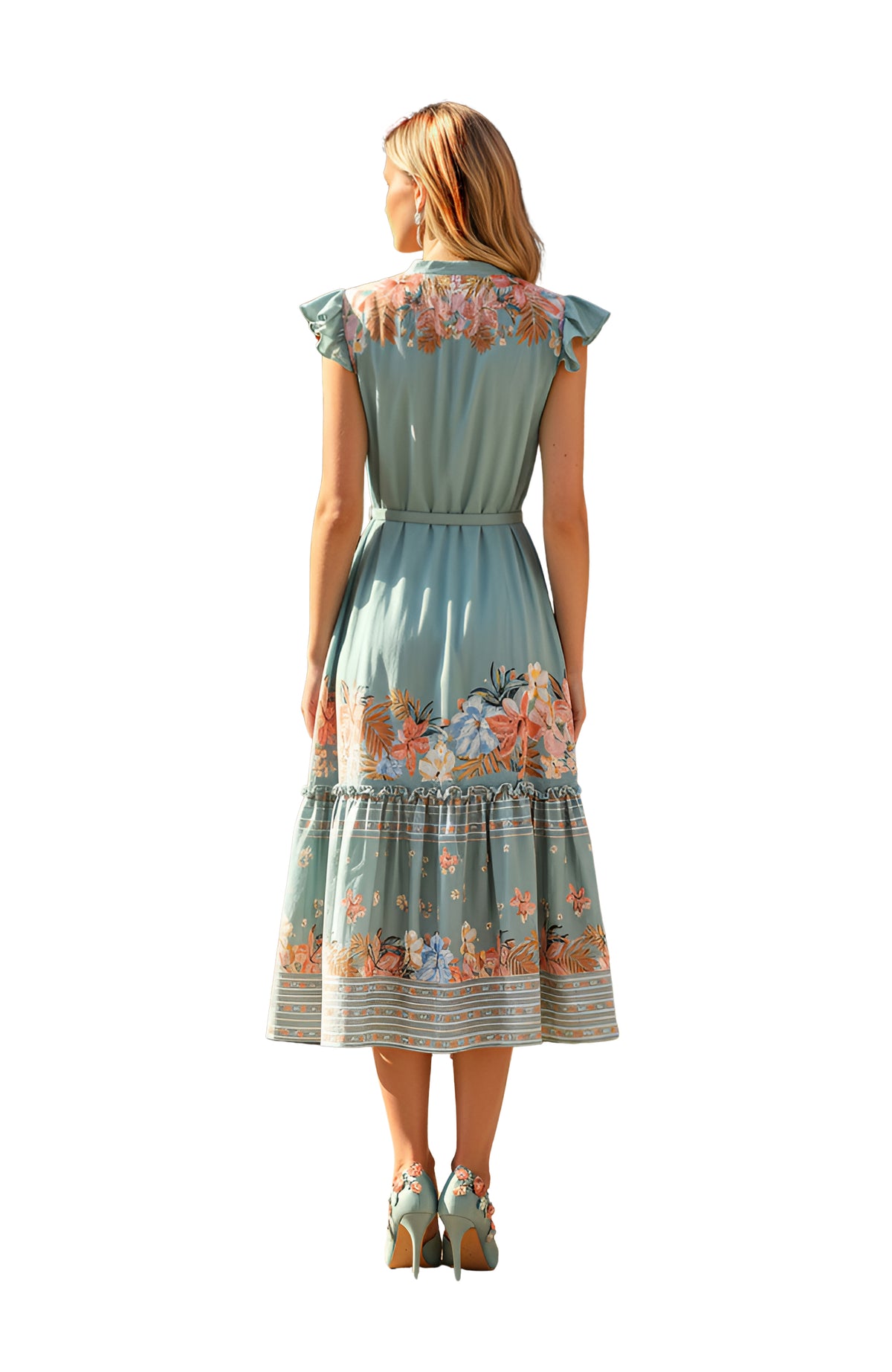 AVA Dusty Teal Midi Dress