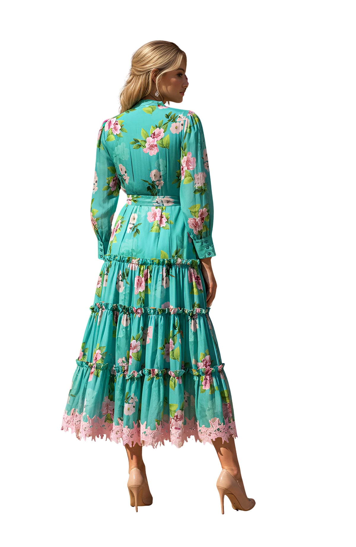 HAZEL Tropical Teal Maxi Dress