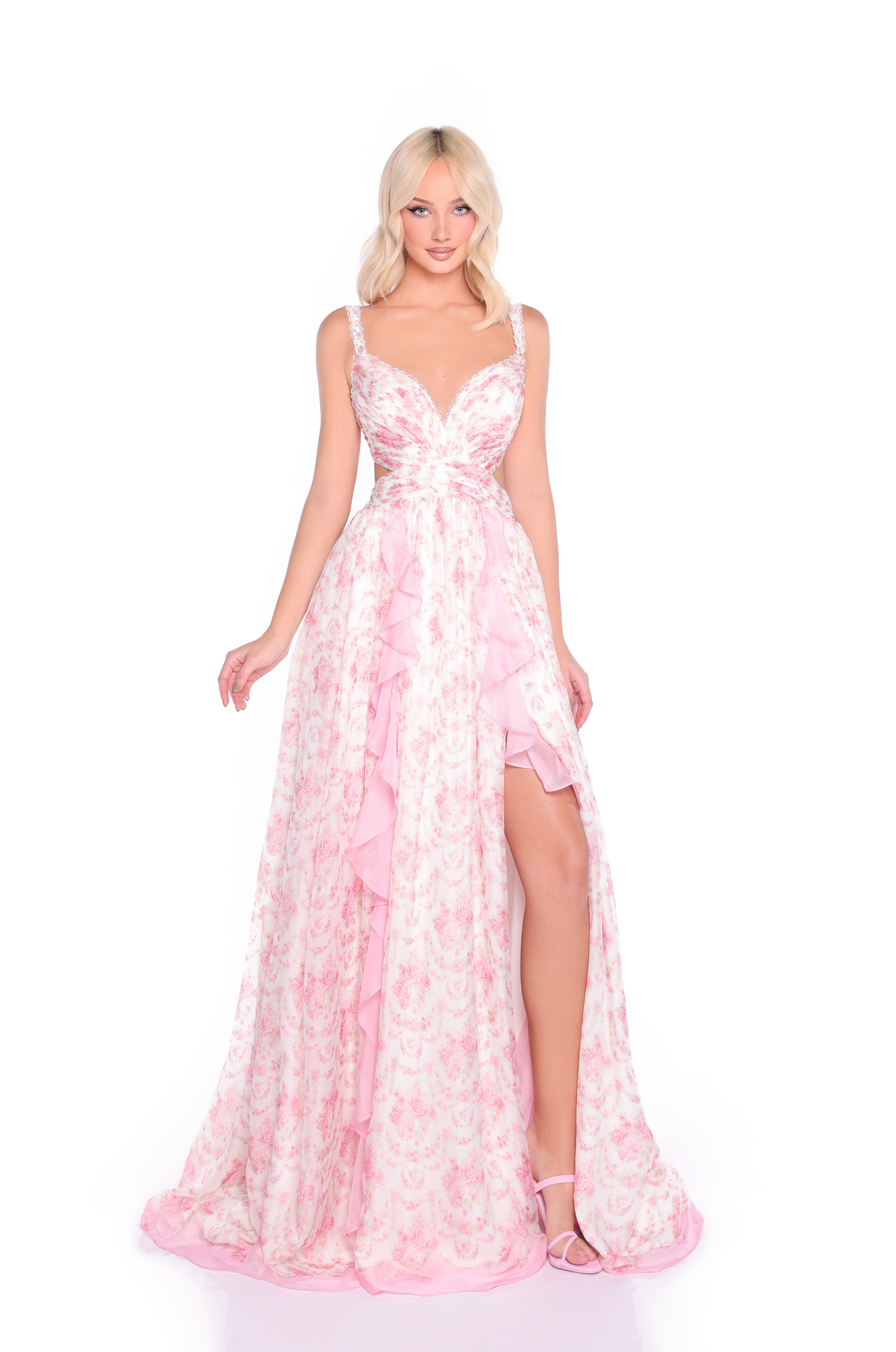 JULIETTE Blush Floral Print Maxi Dress