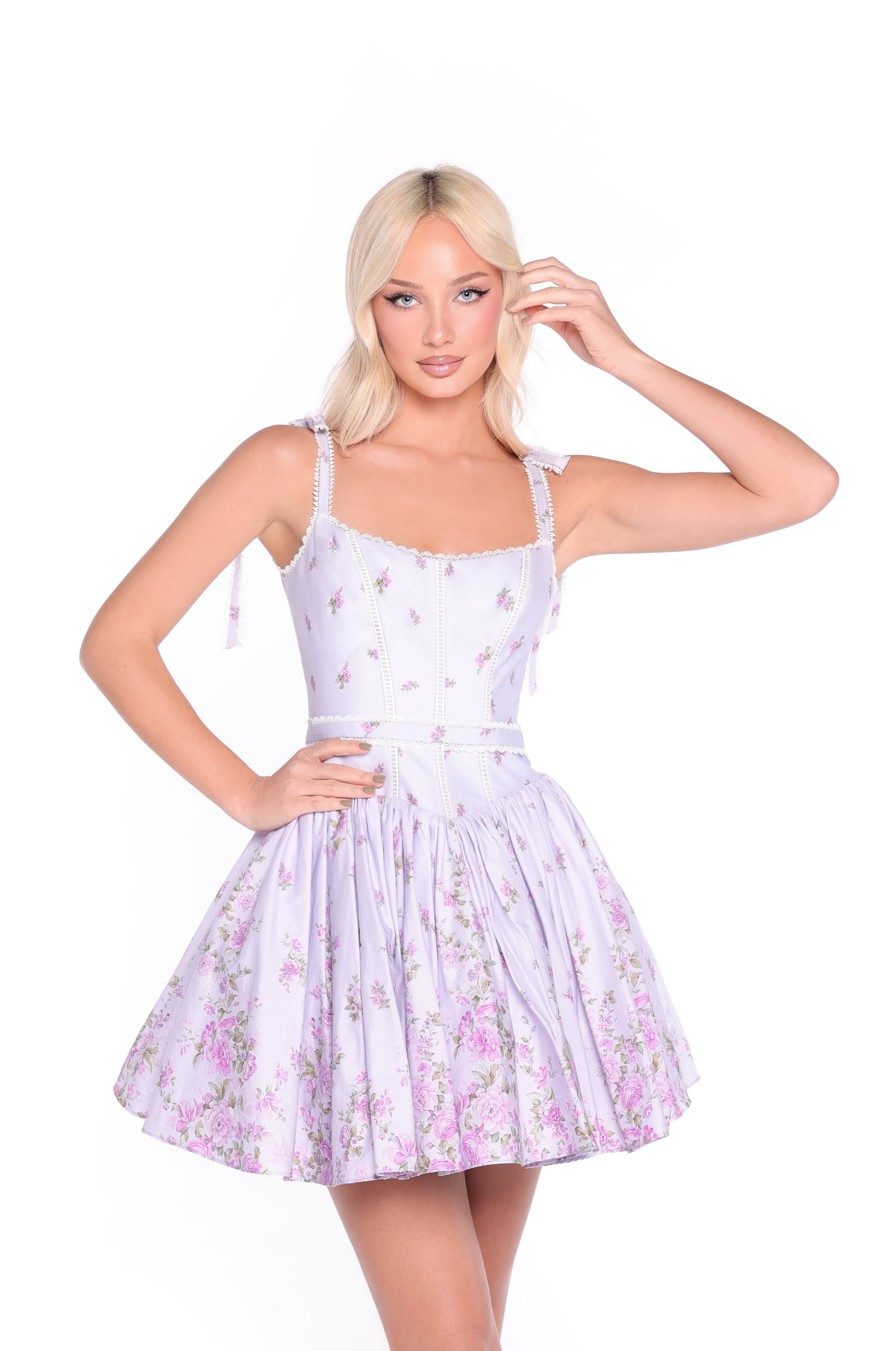 MILA Lilac Floral Mini Dress
