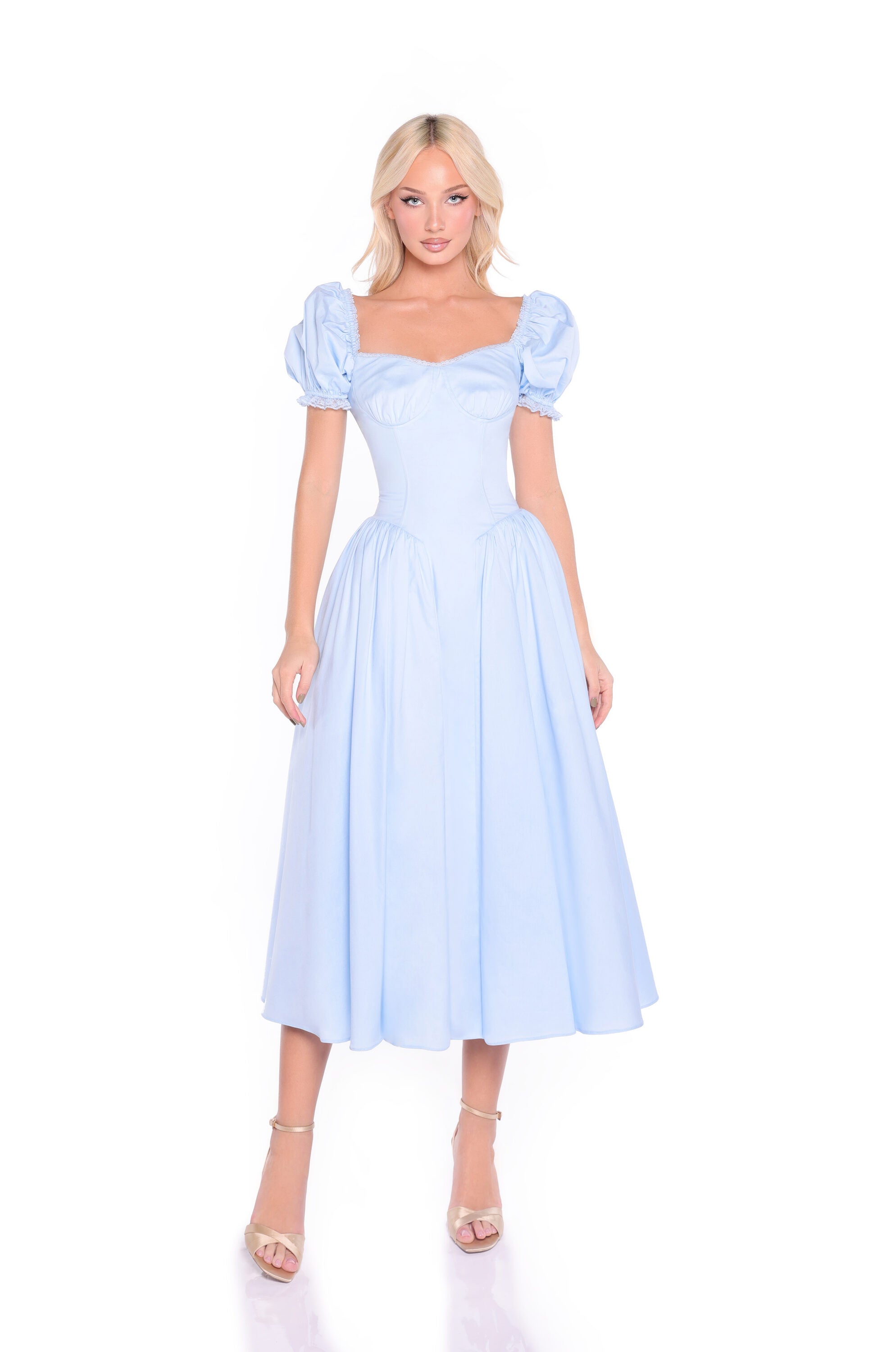 SERAPHINA Light Blue Midi Dress