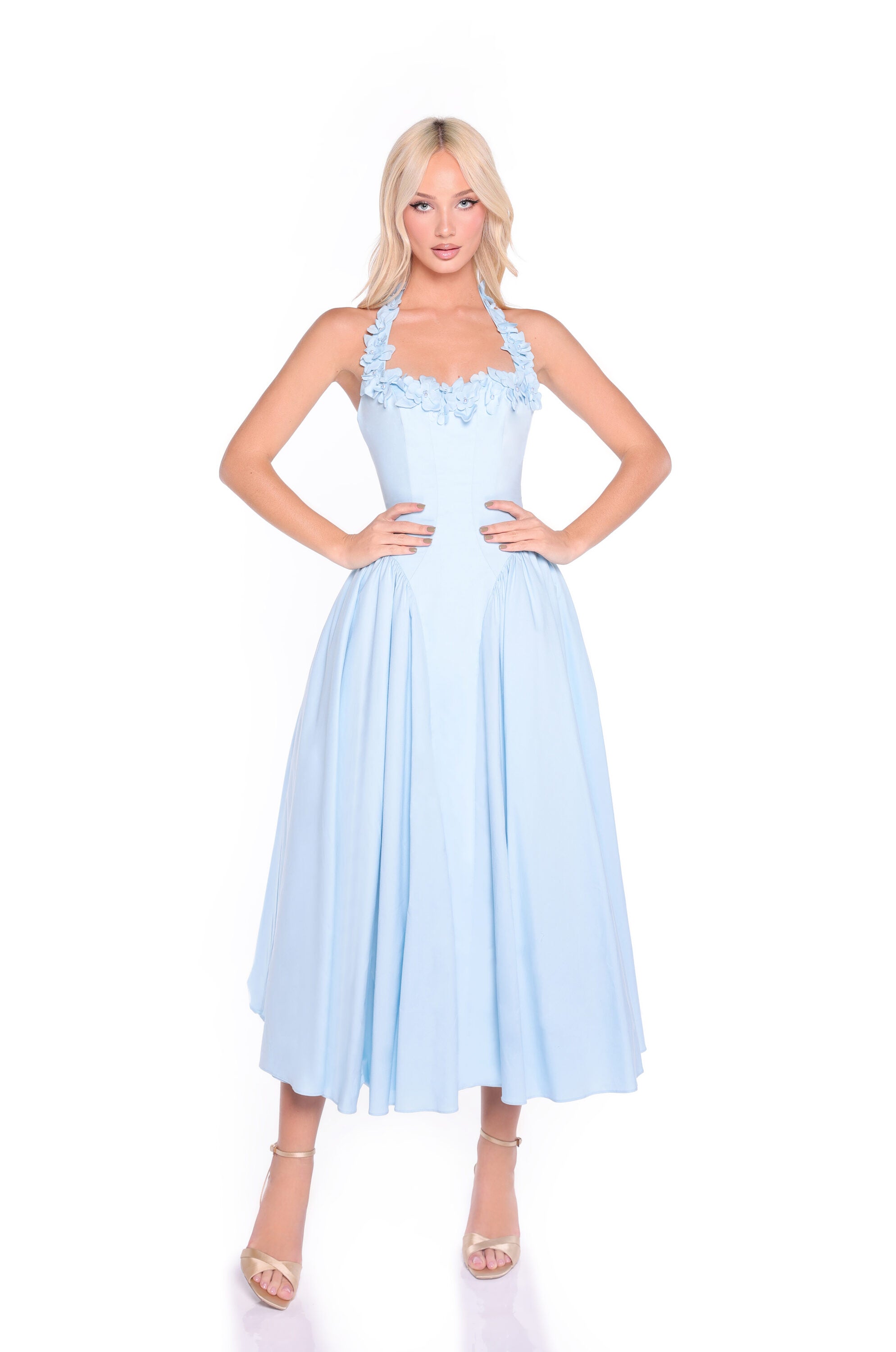 SKYE Powder Blue Midi Dress