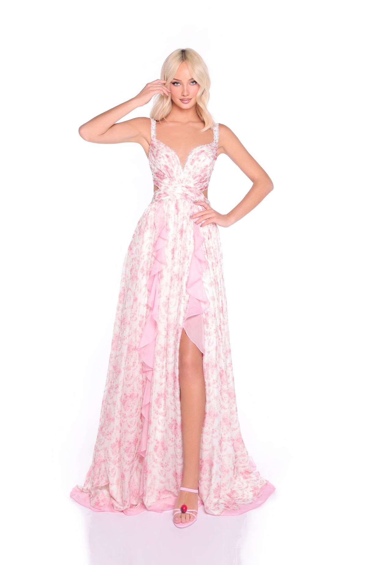 JULIETTE Blush Floral Print Maxi Dress