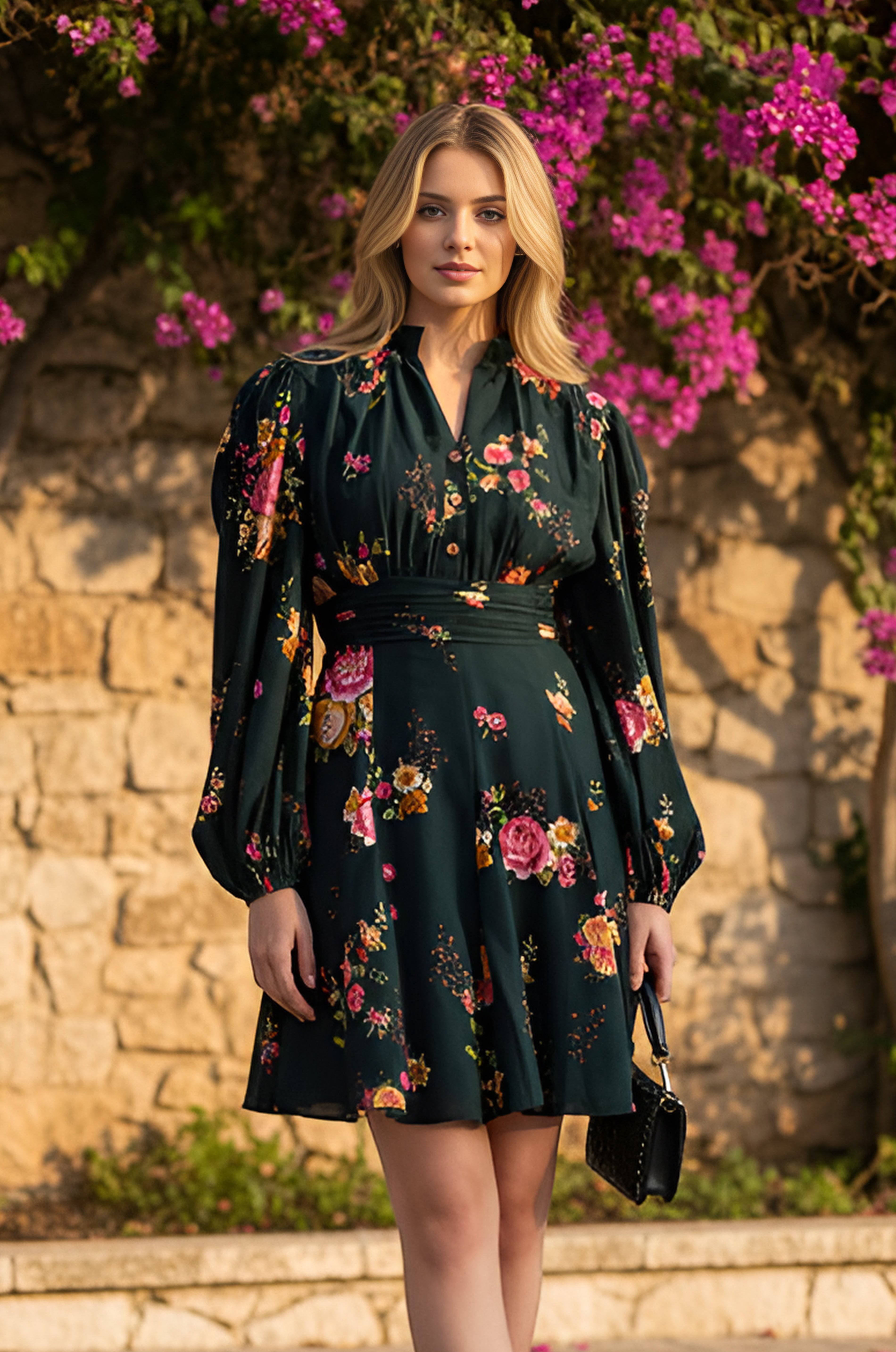 LEAH Twilight Rose Mini Dress