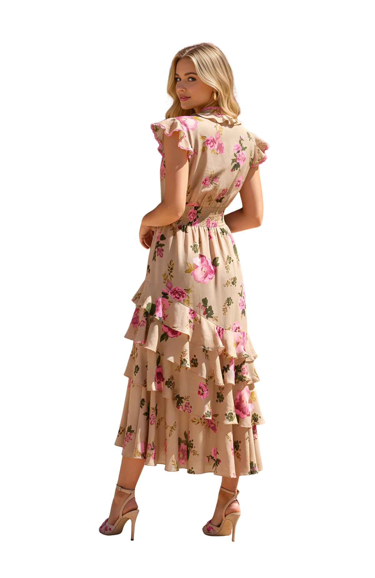 LUCY Taupe Pink Midi Dress