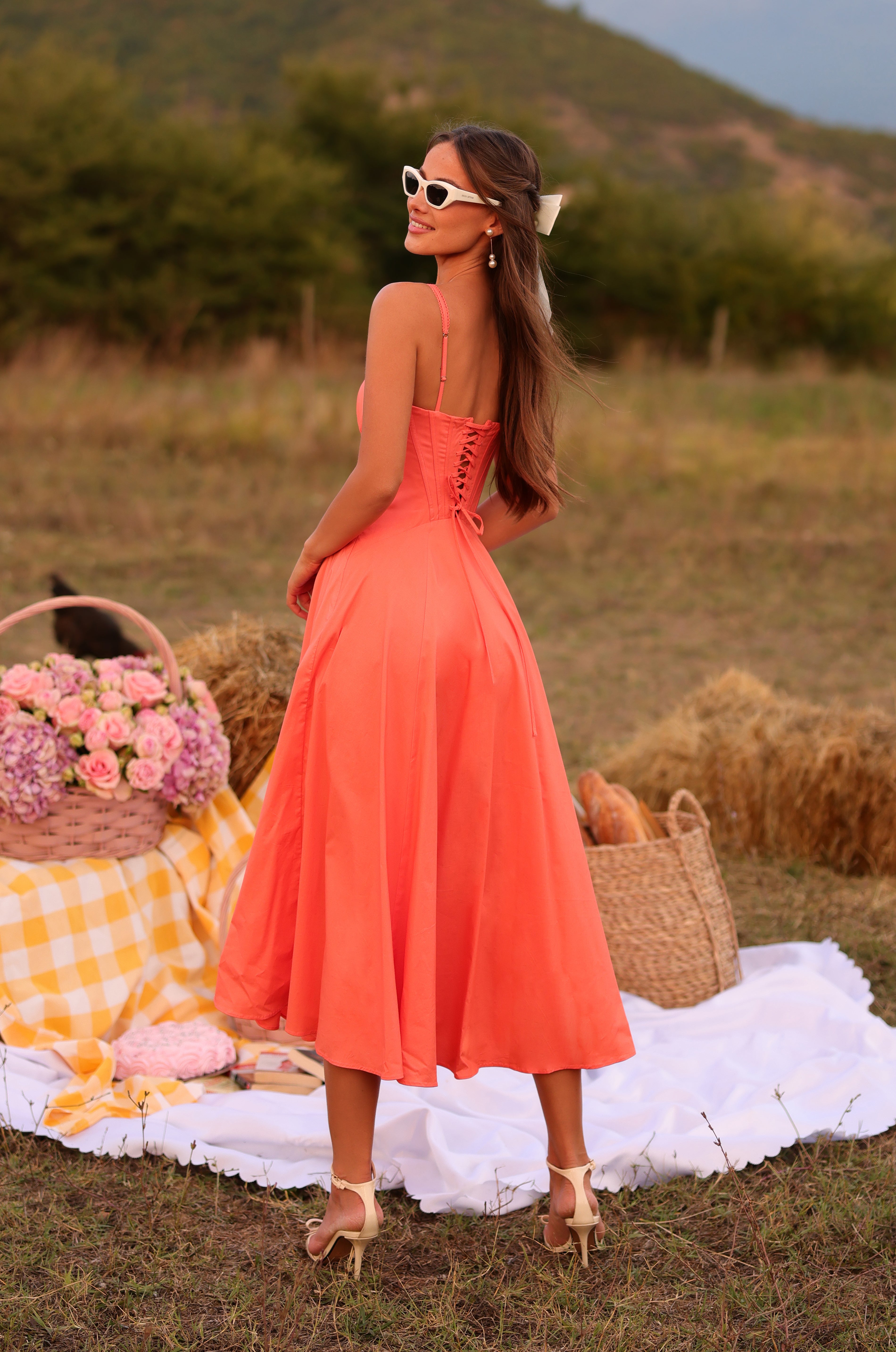 Papaya Punch Midi Dress