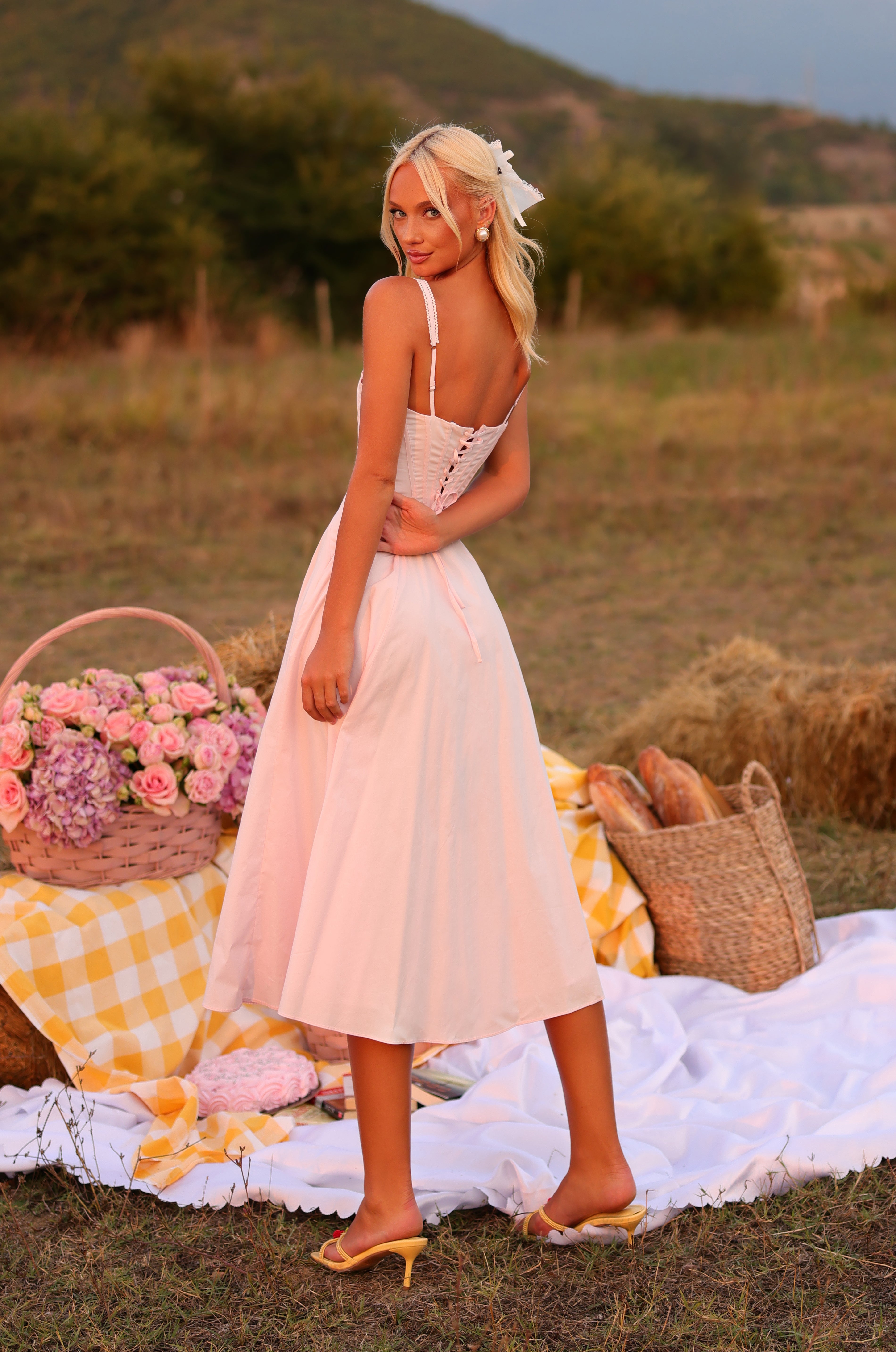 Primrose Pink Midi Dress