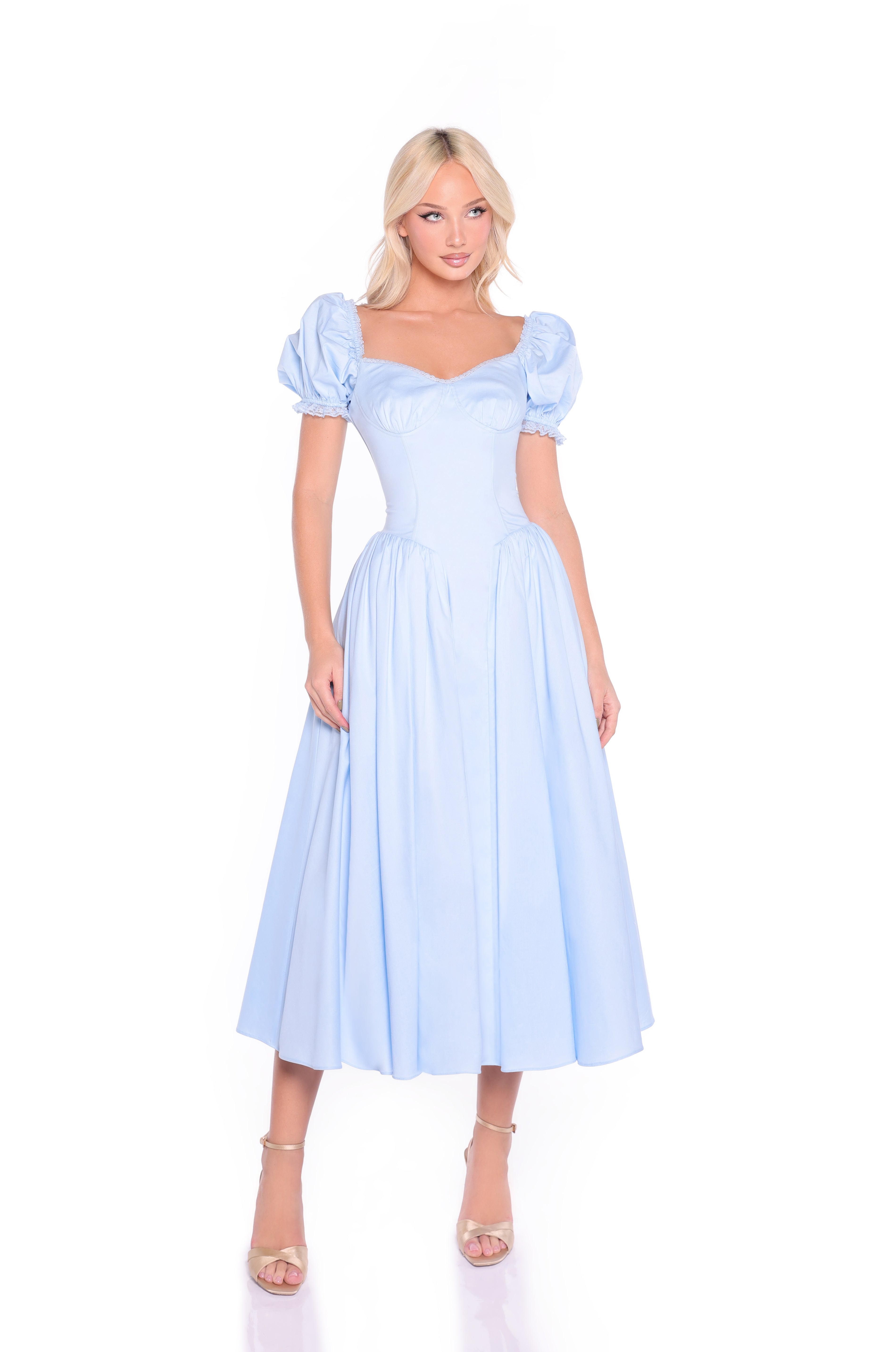 SERAPHINA Light Blue Midi Dress
