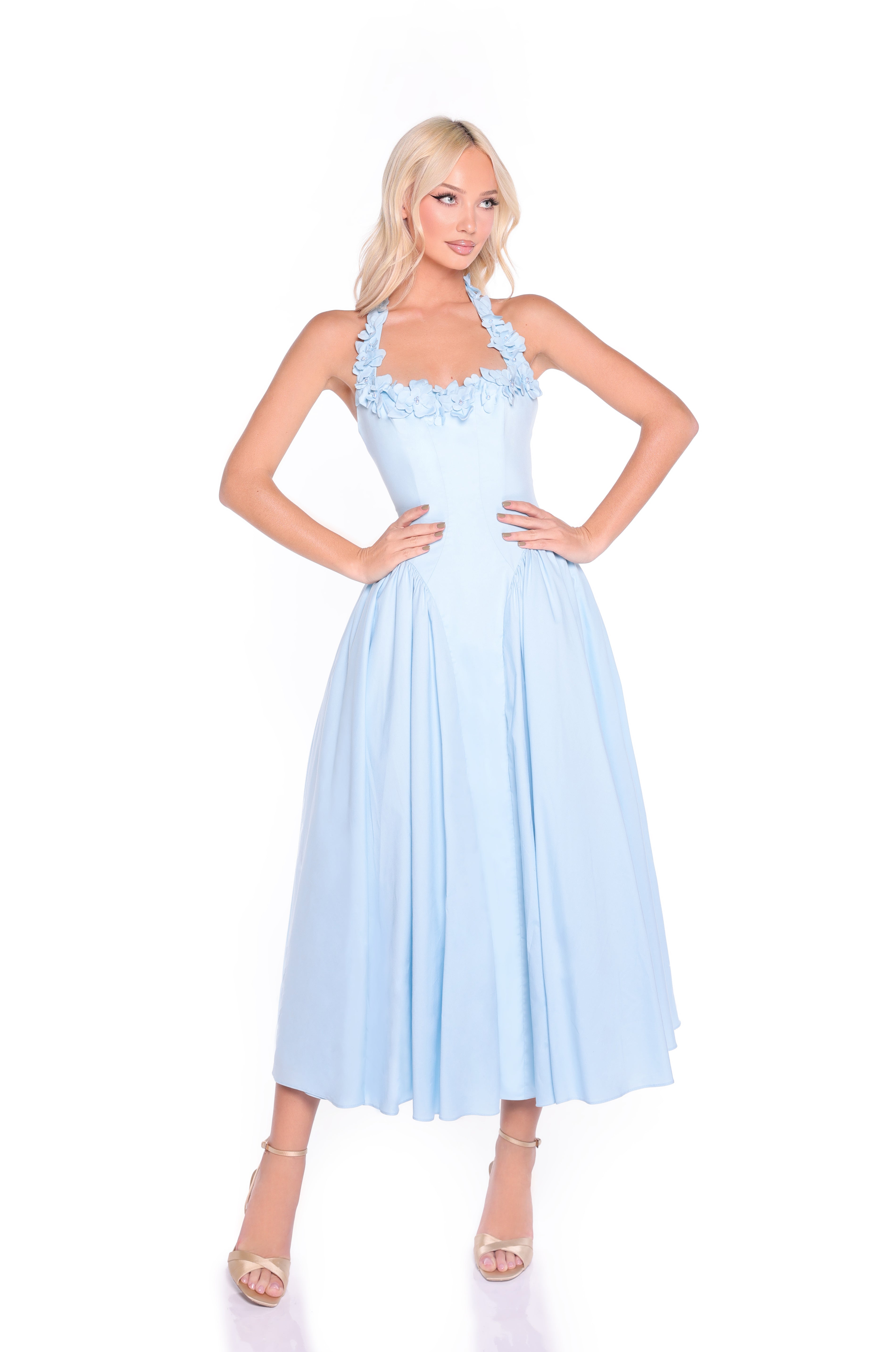 SKYE Powder Blue Midi Dress